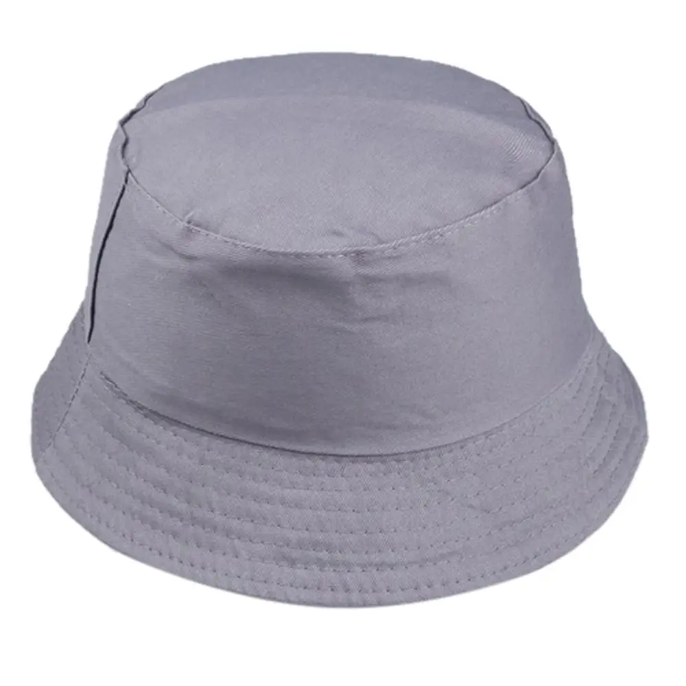 Летняя шляпа Женская Мужская Панама однотонная шляпа плоский солнцезащитный козырек рыбалка, рыбак Bob Hat Chapeu Femmes хип-хоп - Цвет: Темно-серый