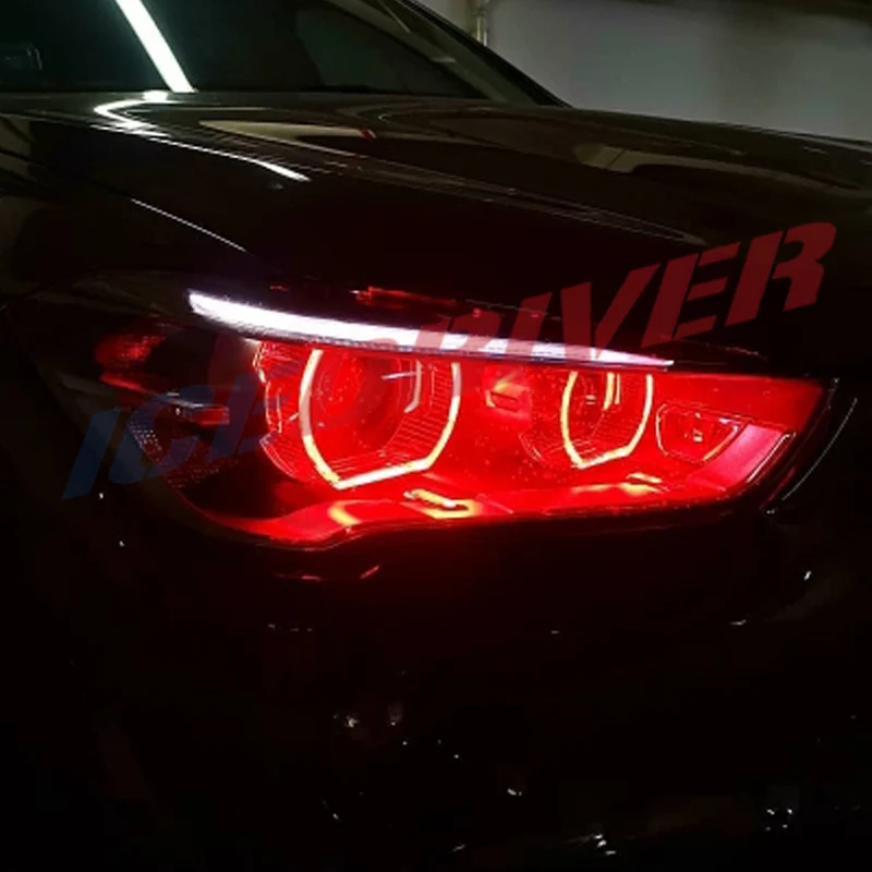 Icedriver для BMW X2 Ангельские глазки DRL RGB многоцветный светодиодный доски Противотуманные фары красные, синие демон глаз светодиодный Ангел глаз