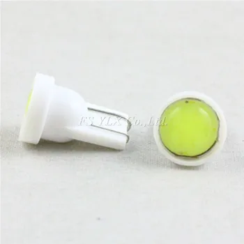 

FSYLX 100pcs T10 W5W WY5W Ceramic COB LED Lamp Car Interior Wedge Light Source Instrument Side Bulb White W5W AUTO Lamp