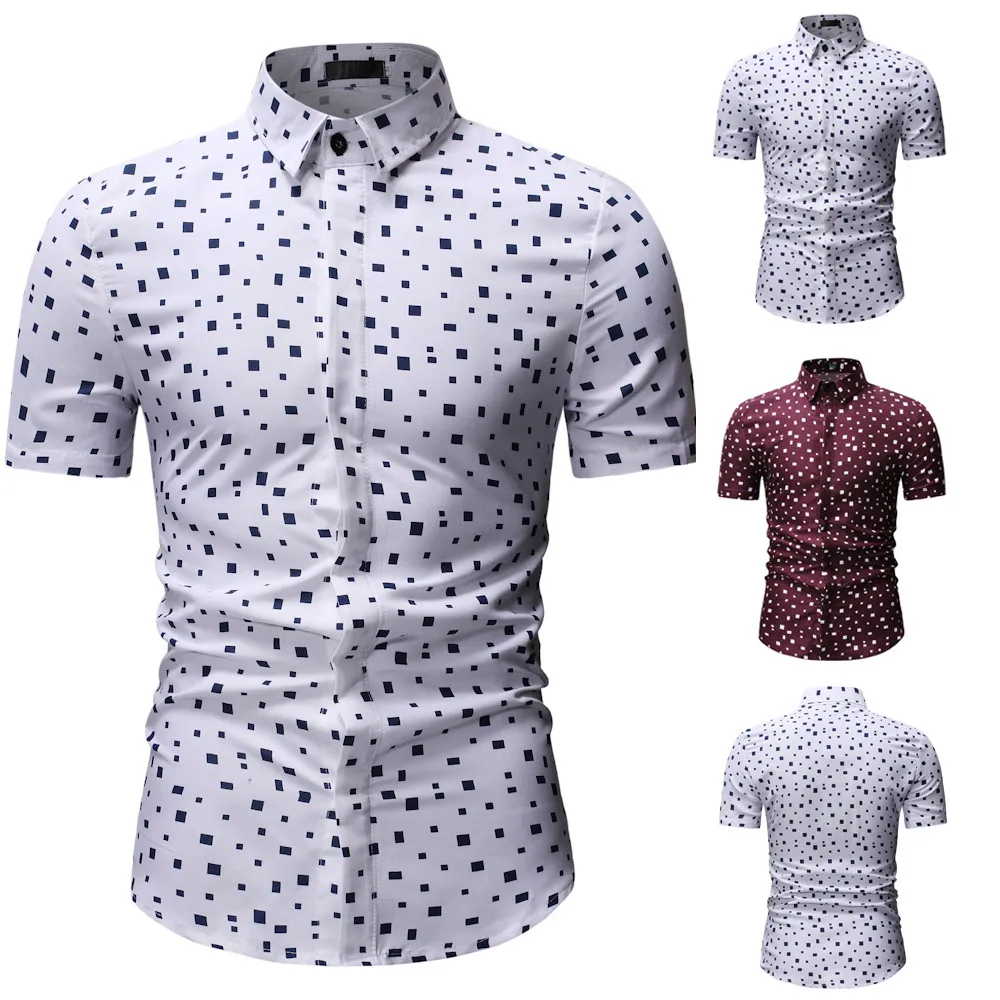 Новая модная дизайнерская Высококачественная Мужская Повседневная камуфляжная рубашка с коротким рукавом и принтом с отворотом, мужская рубашка с коротким рукавом