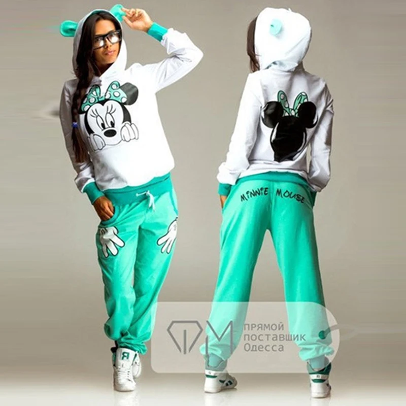 

2017 Women Two Pieces Sets hoodies Autumn Tracksuit O-Neck Long Sleeve Casual Fashion Women Printing Clothing 4 Colors N27 Z25