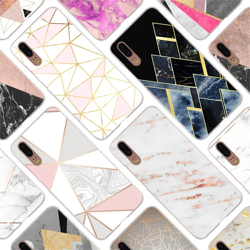 

Binful Luxury marble rose gold marble Cover Case for Huawei P30 P20 Mate20 Pro P8 P9 P10 Mate10 Lite Mini 2017 Plus P Smart Hot
