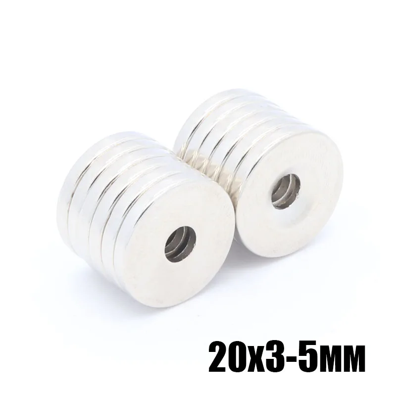

20pcs 20x3 mm hole 5 mm N35 super permanent round 20x3-5 countersunk head magnetic ring magnet rare earth magnet strong 20*3-5