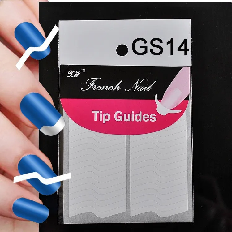 Etiqueta do Unha Cyv + Sg10 Packs Dicas Guia Manicure Francês Unha Arte Forma Franja Guias Adesivo Faça Você Mesmo Estêncil 18 Estilos - 02 03 018 100 x 19 100 x packs dicas guia etiqueta do