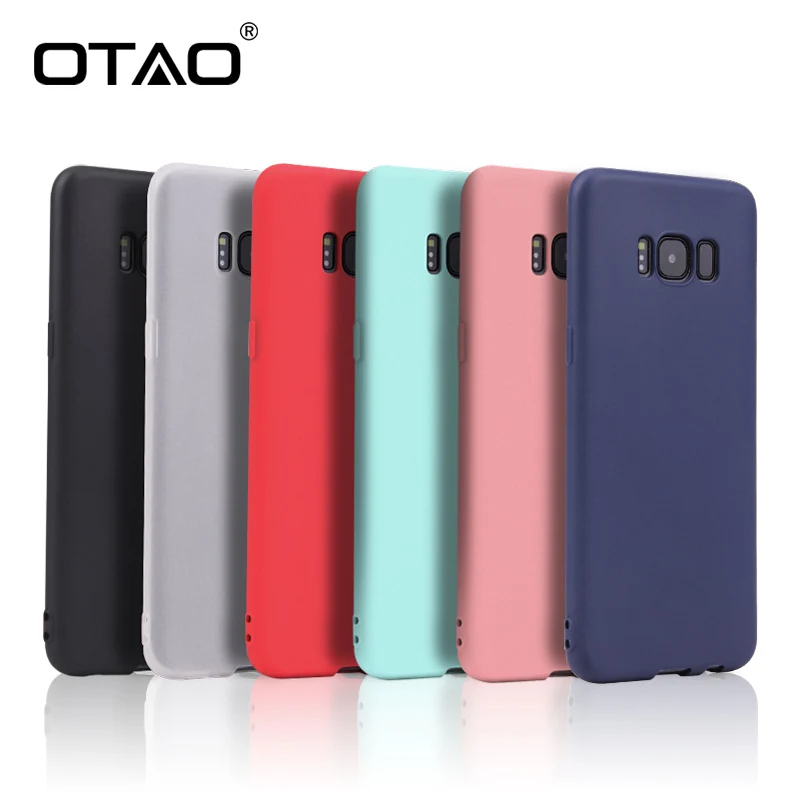 

OTAO Candy Colors Phone Case For Samsung Galaxy S9 S8 Plus S7 S6 Edge A3 A5 A7 2016 C9 C7 C5 Soft Silicon Phone Bag