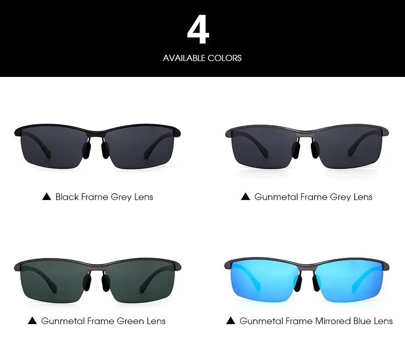 JM поляризационные солнцезащитные очки для вождения Al-Mg металлические Пружинные шарниры полуоправы очки мужские солнцезащитные очки