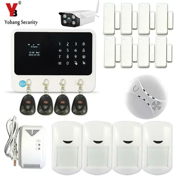 

YobangSecurity GSM GPRS Wireless WiFi Home Alarm System Russian Spanish French Swedish Dutch with Outdoor Ip Camera GAS Detector