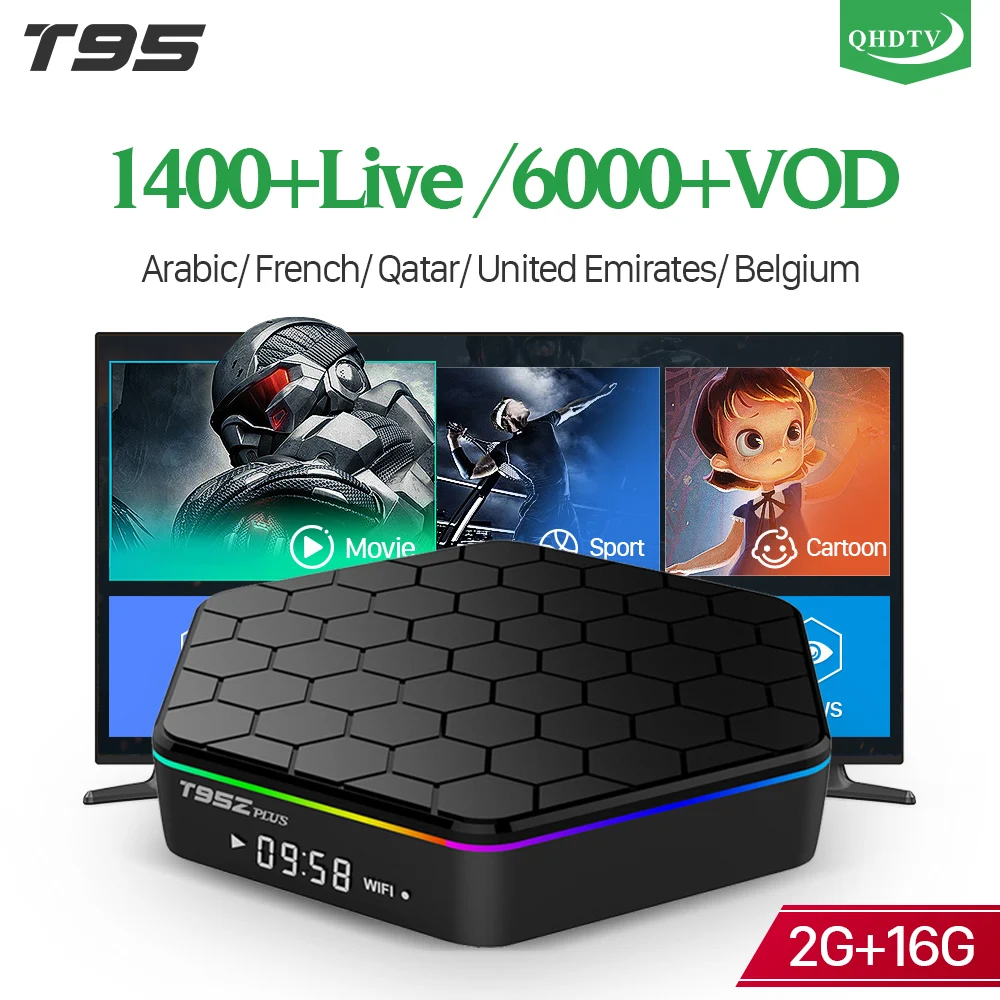 

Arabic IPTV Box Android 7.1 TV Receivers T95Z PLUS 2G 16G QHDTV IPTV Subscription French Arabic Belgium Netherlands IP TV