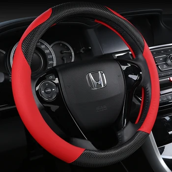 

KKYSYELVA car steering wheel cover 38cm Fashion Wheel Covers Leather Steering-wheel Auto Interior Accessories