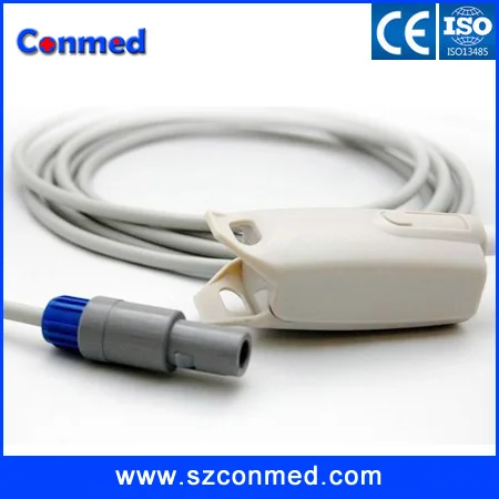 

Free Shipping Mindray PM8000,PM9000 MEC1000/2000 Reusabe Adult Finger Clip SpO2 Sensor Probe,3m 6pin 40 degree with CE approved