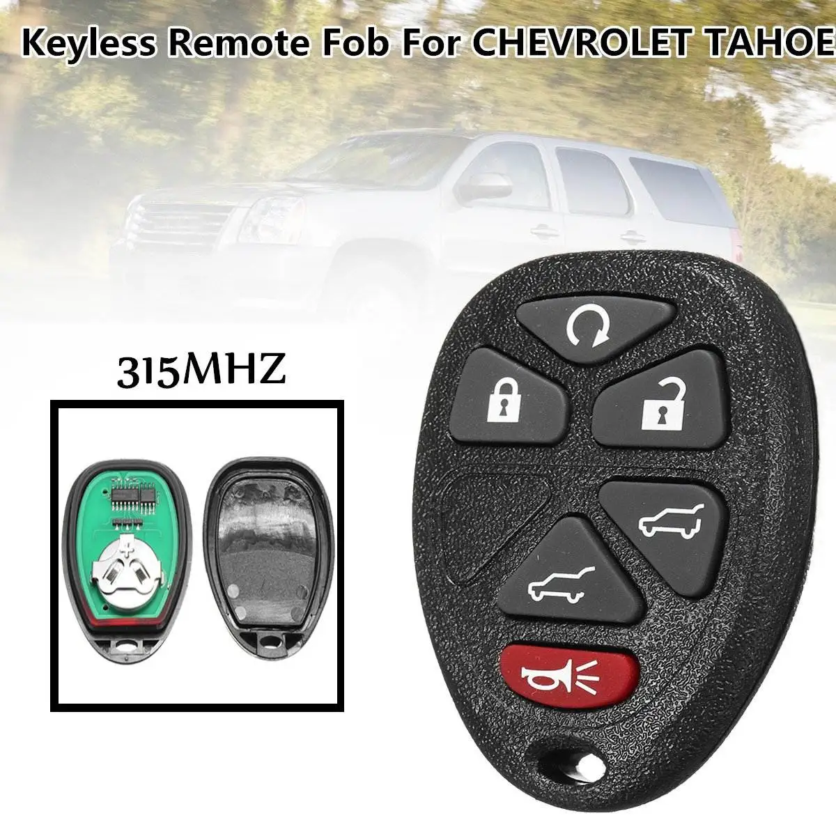 

6 Buttons Replacement Keyless Entry Remote Car Key Fob For CHEVROLET TRAVERSE for GMC Yukon for CADILLAC 2007-2014 FCC:OUC60270