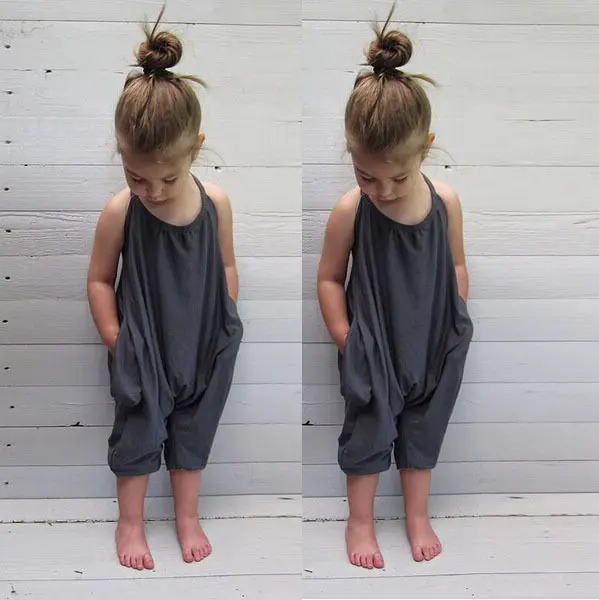 Toddler Kids Baby Girls Strap Romper Jumpsuit Harem Pants Trousers Clothes USA