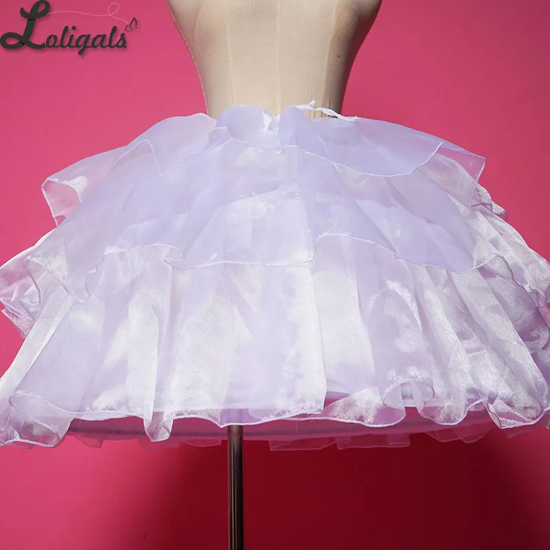 Милая юбка-обруч в стиле Лолиты, черная/белая короткая юбка для костюмированной вечеринки, Нижняя юбка