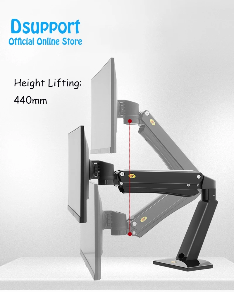 NB F45 газовая пружина 27-40 дюймов светодиодный ЖК-телевизор держатель для монитора с полным движением нагрузка на руку 2-15 кг VESA 75/100 мм настольный монитор крепление