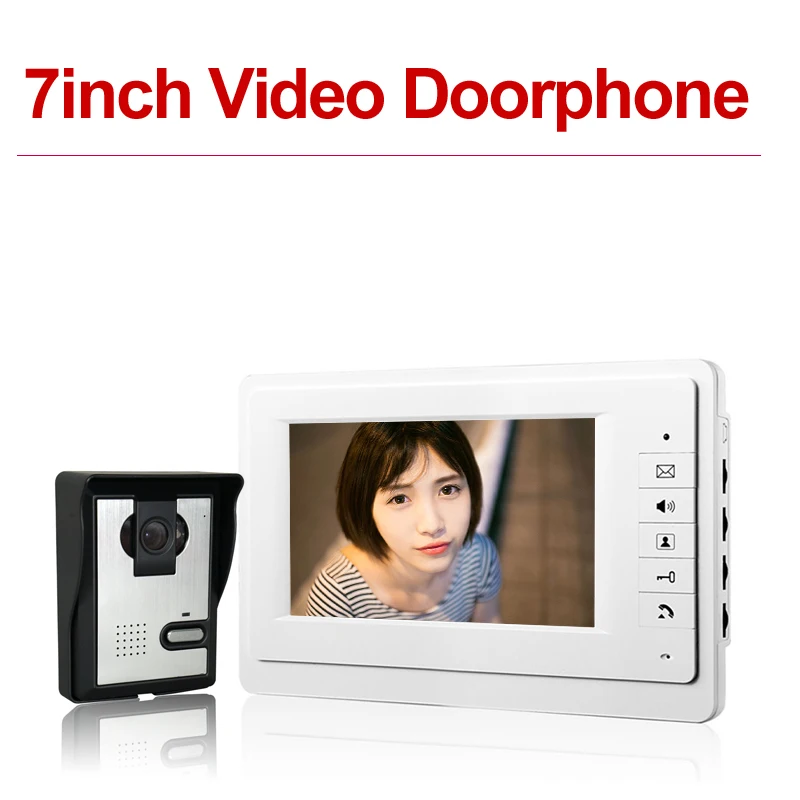

1T1 700tvl color 7inch lcd monitor video doorphone system two way intercom video door phone