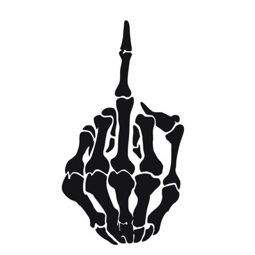 

Car-styling accessories Skull Middle Finger Car Stickers Car Window Decorative Sticker Skull Funny Decal **