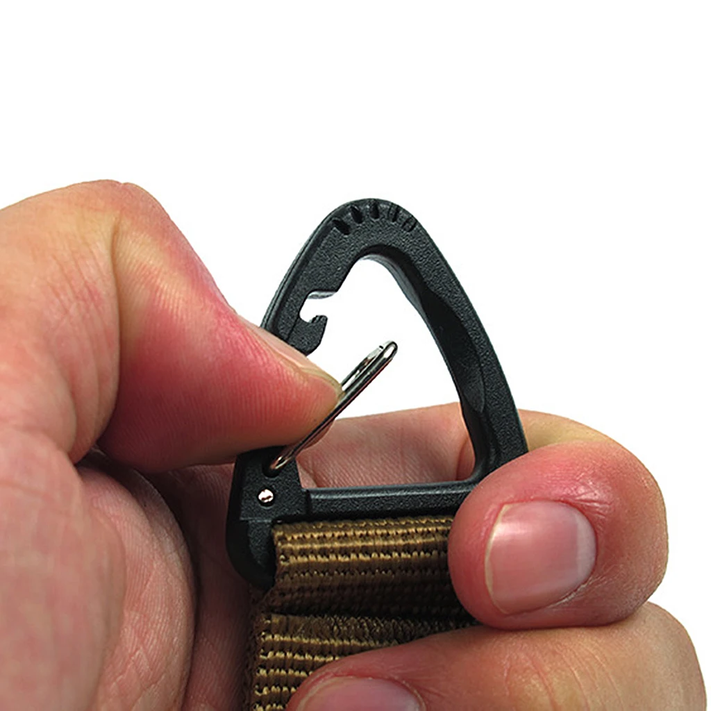 Outdoor Mountaineering Strong Webbing Double Ended Triangular Carabiner Clip Snap Hook 12 x 2.5cm