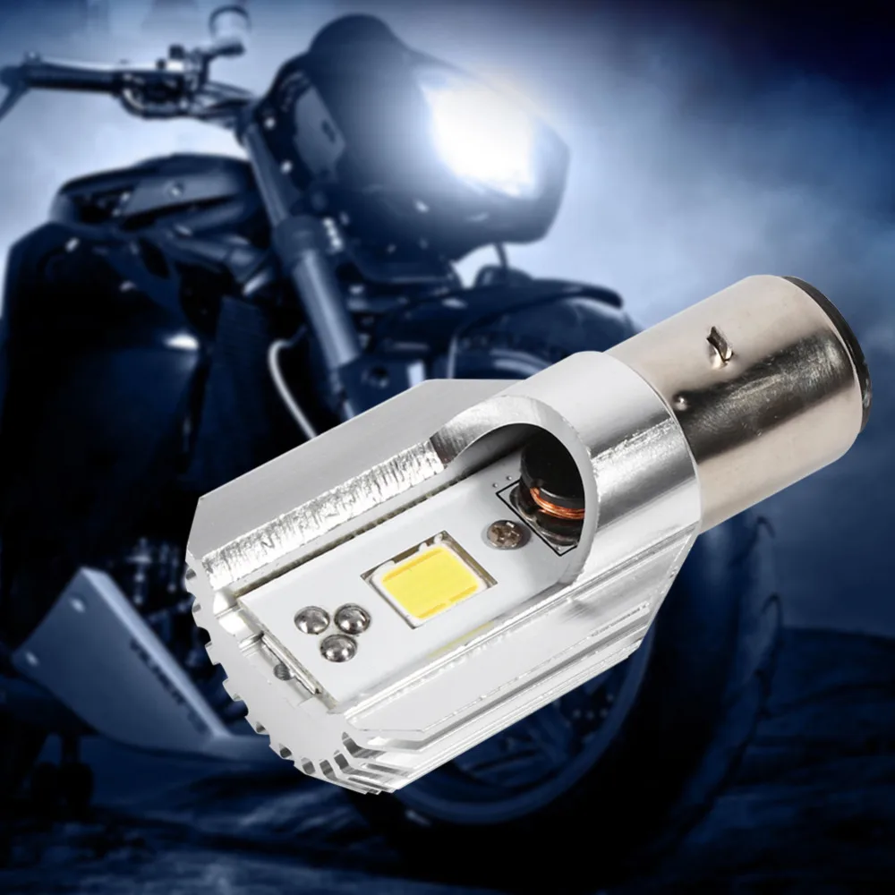 BA20D Moto rcycle светодиодный лампочка фары дальнего/ближнего света COB фара для скутера