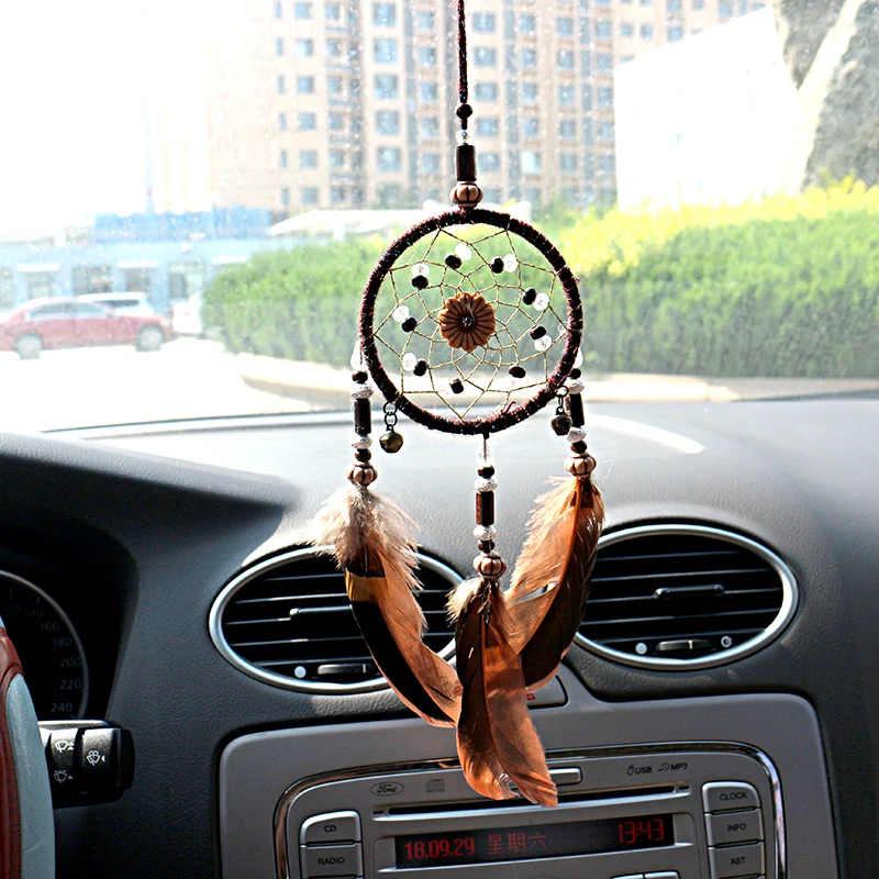 Fashion Dream Catcher Car Pendant Feather Decoration Automobile Rear View Mirror Dreamcatcher