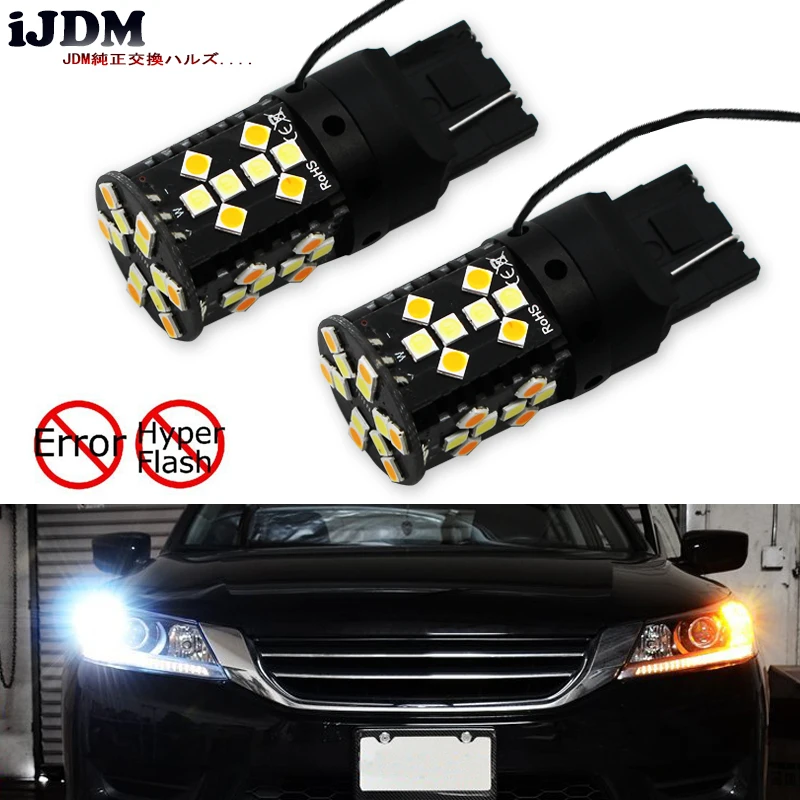 

iJDM No Hyper Flash T20 LED High Power W21W 7440 LED Daytime Running Lights/Turn Signal Lights Conversion (No Resistor Required)