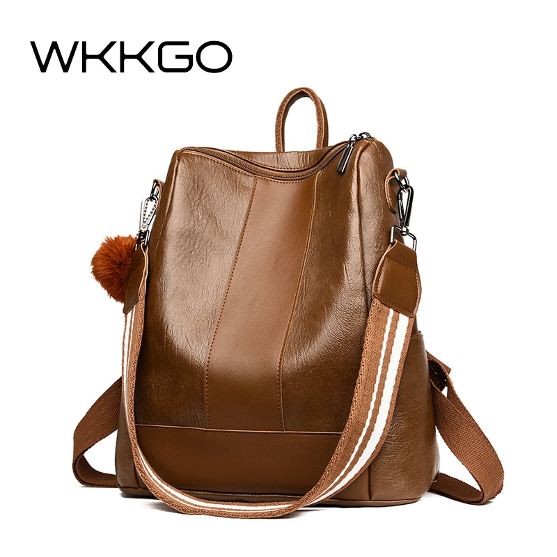 

WKKGO Vintage Pack Women Backpack Shopping Office Travel Bags Student School Backpacks Multifunction Shoulder Lady Rucksack Bags