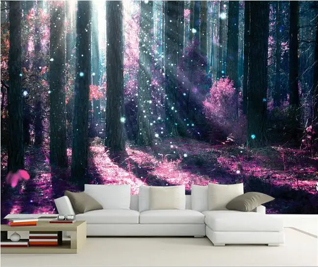 Forest Wallpaper Bedroom Custom Cartoon Children Wood