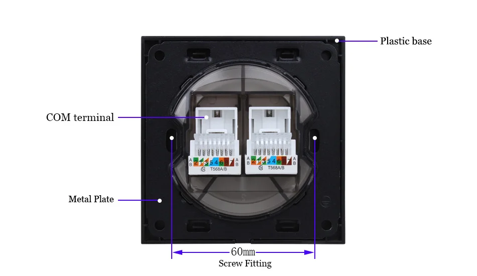 WELAIK закалка-стеклянная панель-UK 2combination-настенная Computer-Socket-CAT5 белая UK-стандарт B182COW