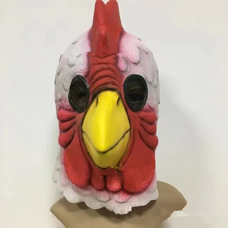 

1Pcs Animal Full Face Rooster Mask Halloween Prop Carnival Latex Rubber Chicken Head Masks Costumes Fancy Dress Party Supplies