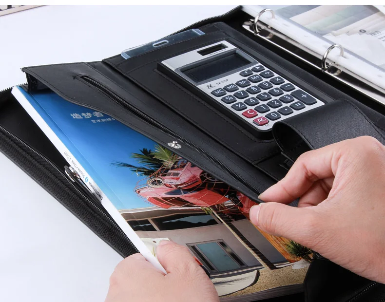 Папка для файлов формата А4 из искусственной кожи высокого уровня с застежкой