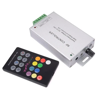 

Aluminum Regulator Remote Control with Music Sound 12A 12V 18 Keys for 5050 RGB LED Strip Light LED Strip LD247