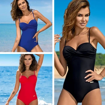 

2019 Sexy New One Piece Swimsuit Plus Size Swimwear Women High Waisted Bathing Suits Beachwear Backless Swim Wear S~3XL