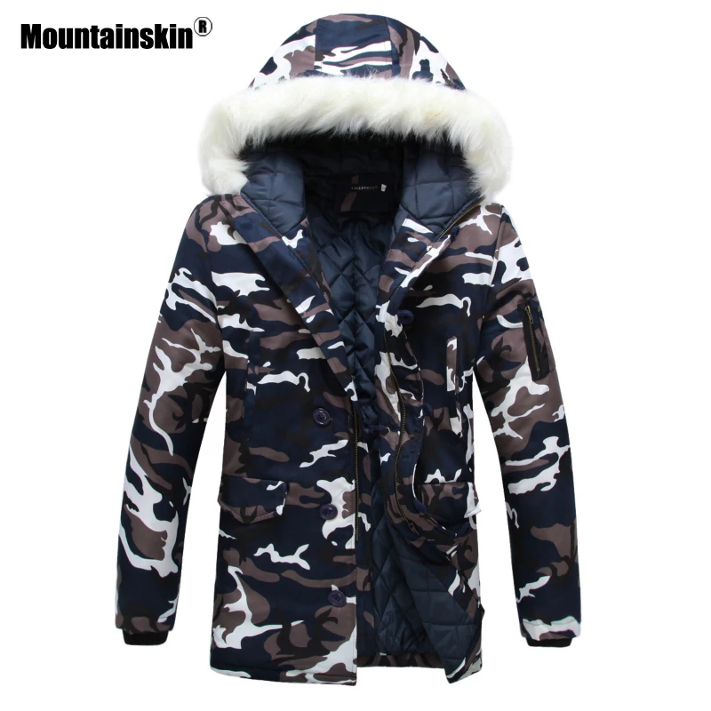 

Mountainskin Fur Collar Men's Jackets Camouflage Winter Coats Men Parkas Thicken Warm Male Jackets Hooded Brand Clothing SA400