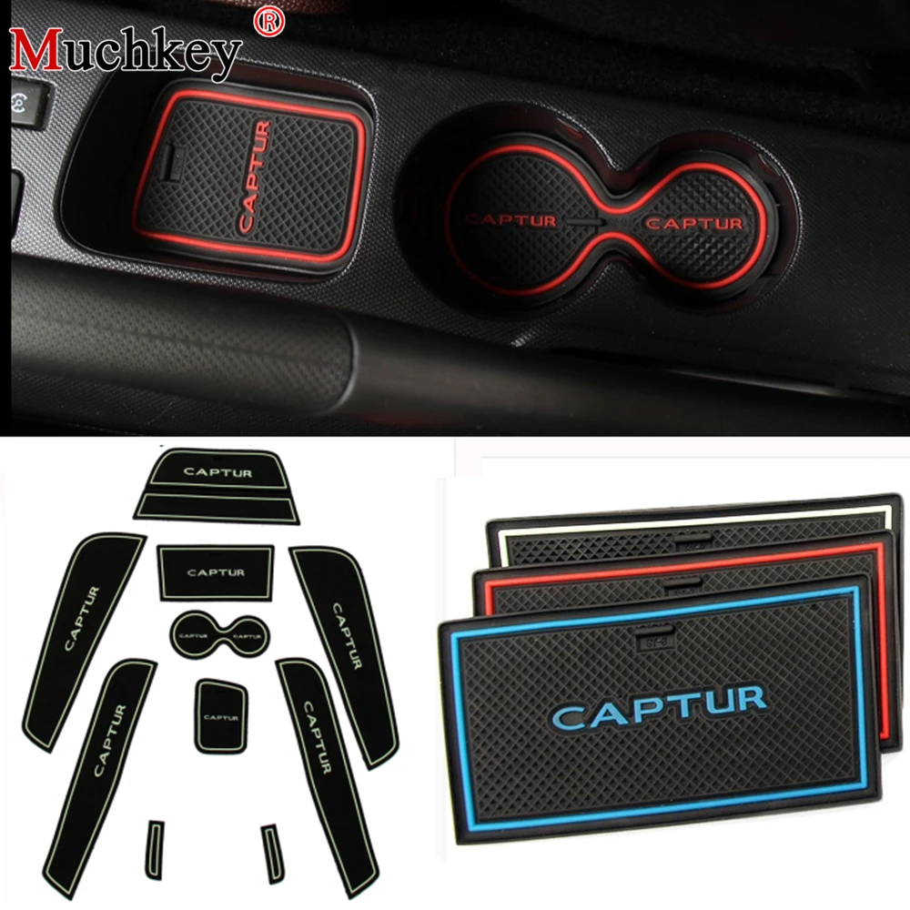 Car Interior Door Mat Cup Pads Holder Gate Slot Pad For Renault