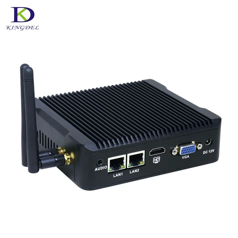 Fanless Mini PC Windows Intel NUC J1900 Quad Core 2 Lan slim Desktop Computer HTPC J1900