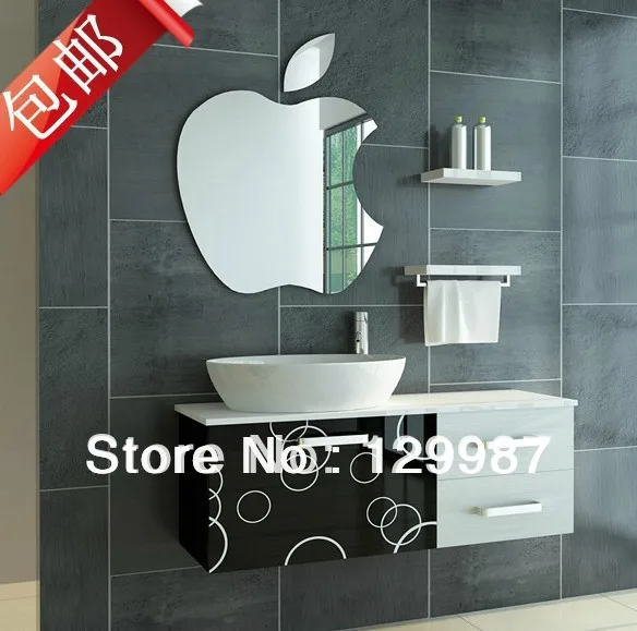 

MEYA Apple acrylic wall mirror sticker, Apple Shape Mirror decal &Murals