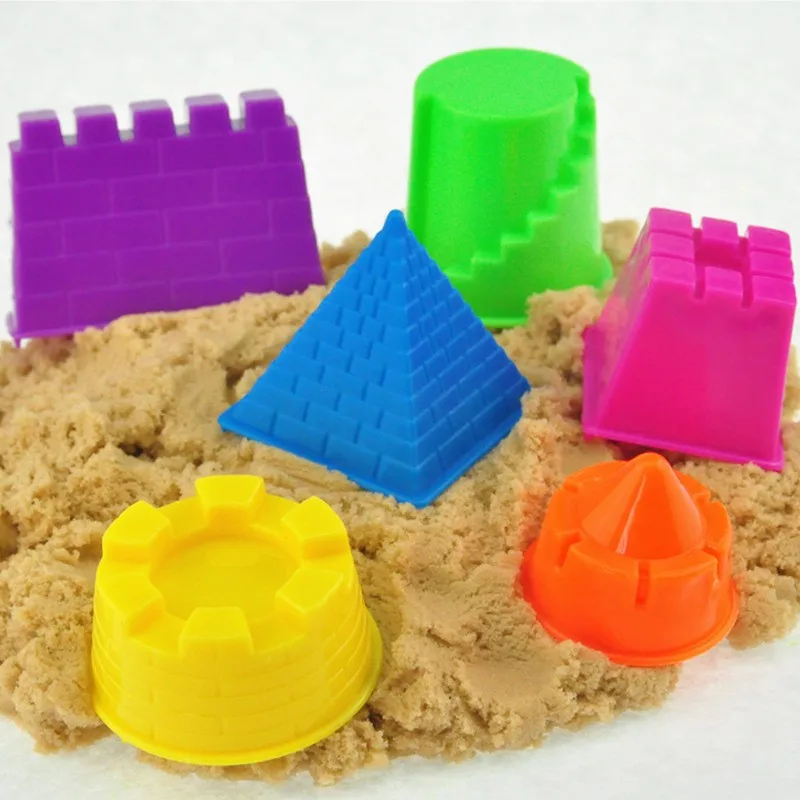 6Pcs/Set Portable Castle Sand Clay Mold Building Pyramid Sandcastle Beach Sand Toy Baby Child