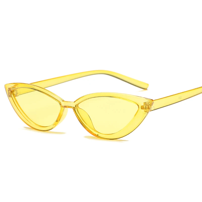 COOYOUNG Cat Eye Style Clear Frame Sunglasses Women Red Summer Accessories For Beach Fashion Female Sun Glasses UV400 - Lenses Color: C2Yellow