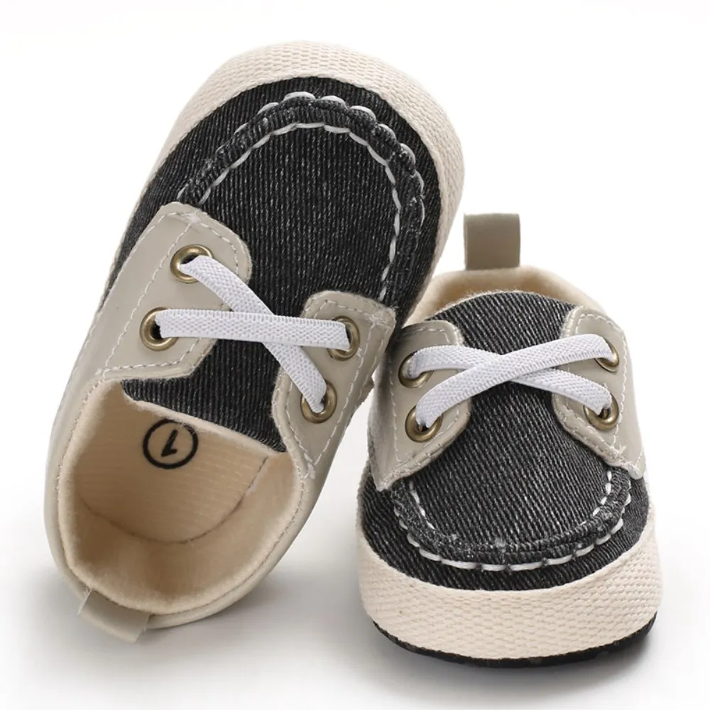 Новинка года; стильная обувь для новорожденных мальчиков и девочек с мягкой подошвой; повседневные кроссовки; спортивная обувь для детей от 0 до 18 месяцев - Цвет: Серый