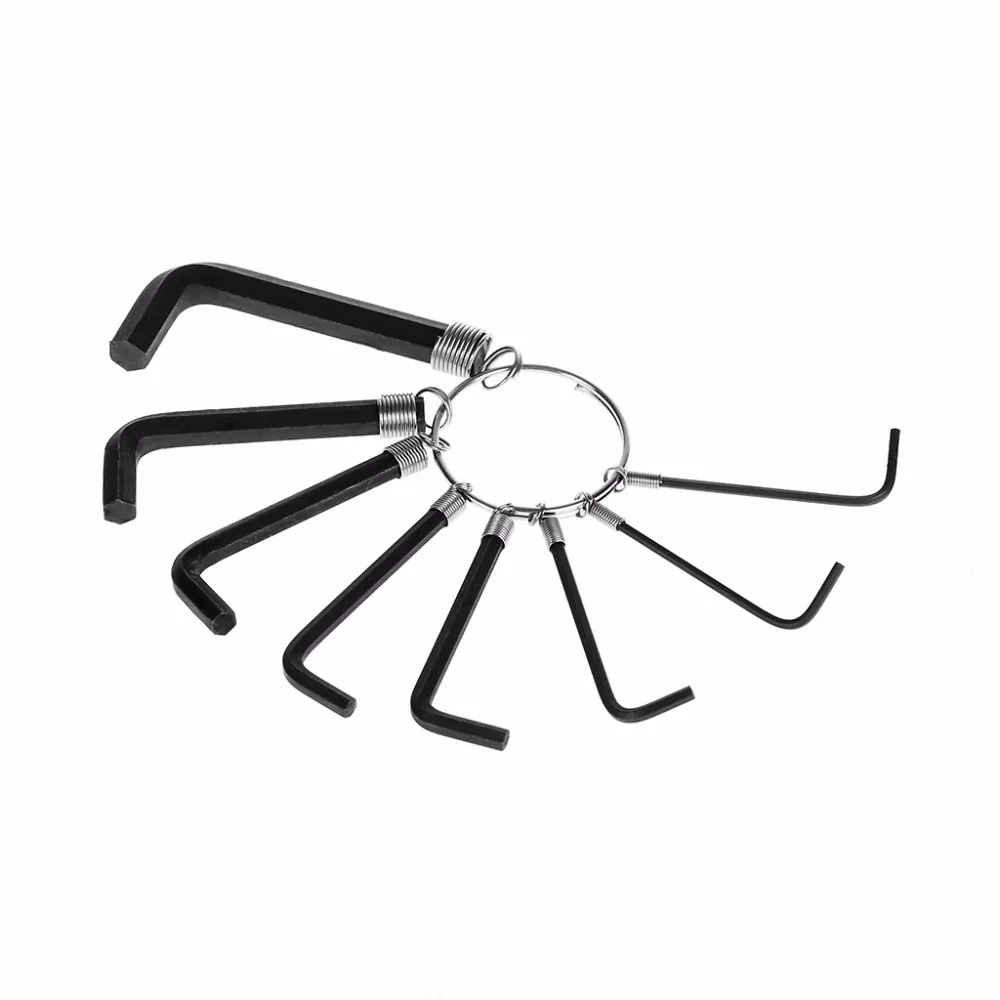 

8 in 1 Bicycle Spanner Hexagonal Wrench Bike Repair Tool Kit Key Ring Portable