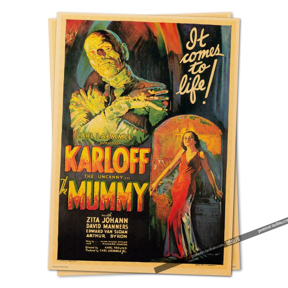 VINTAGE THE MUMMY MOVIE POSTER A4 PRINT