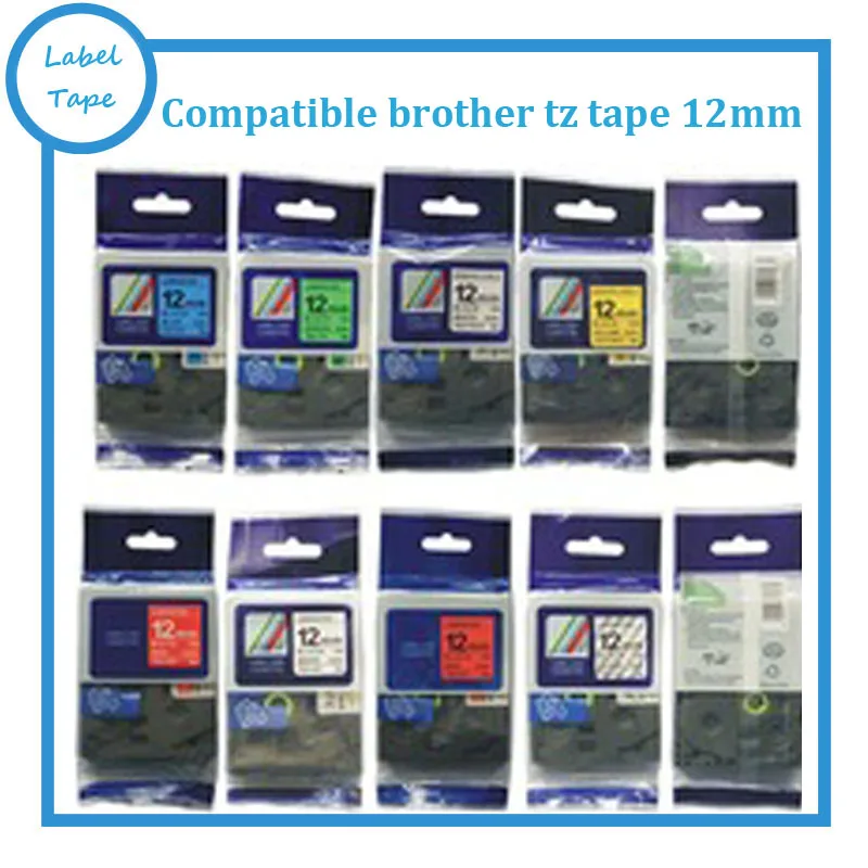 Free shipping 6PK mix colors 12mm Brother P touch tz tape