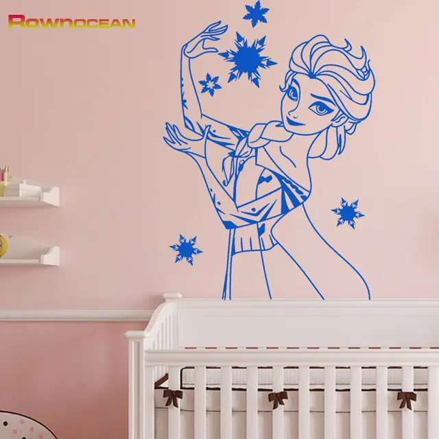 snow queen elsa huge wall stickers for girls rooms anime vinyl