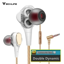 Dual Driver HiFi Earphones Stereo Bass 3 5mm Wired In font b Ear b font Headphone