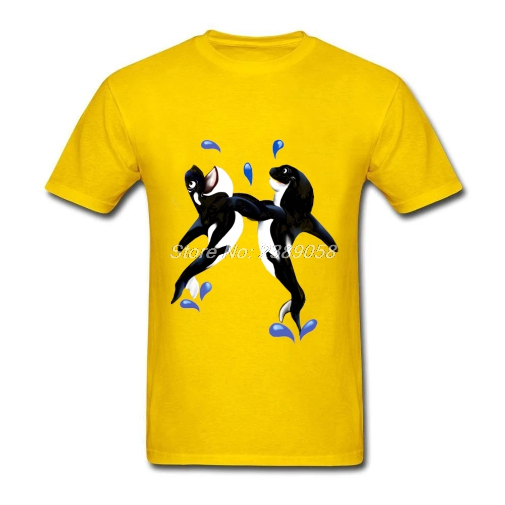 Cool Men Shirt Orca Dance Simple Style Short Sleeve Tee Tops Round Neck Organic Cotton T-Shirt For Mens