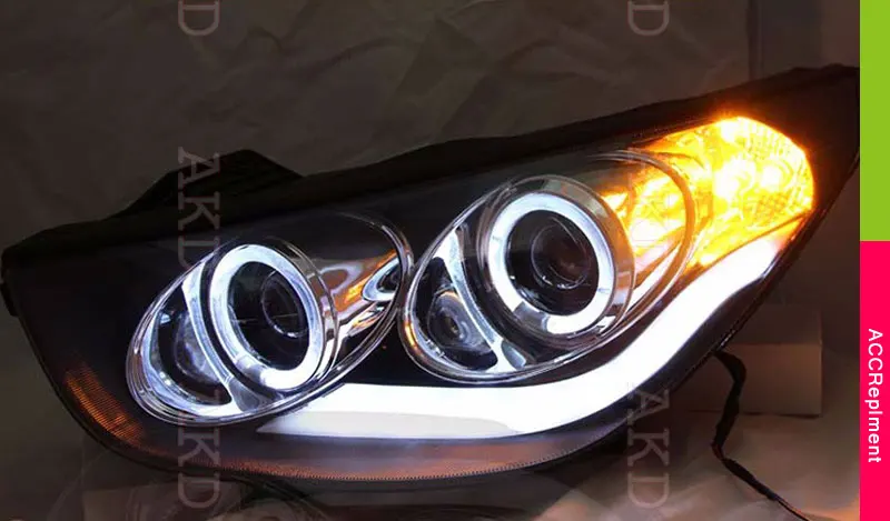 Автомобиль Стайлинг для Ангел глаз светодиодный фар hyundai IX35 фары DRL Объектив Двойной Луч H7 Ксеноновые bi Xenon объектива