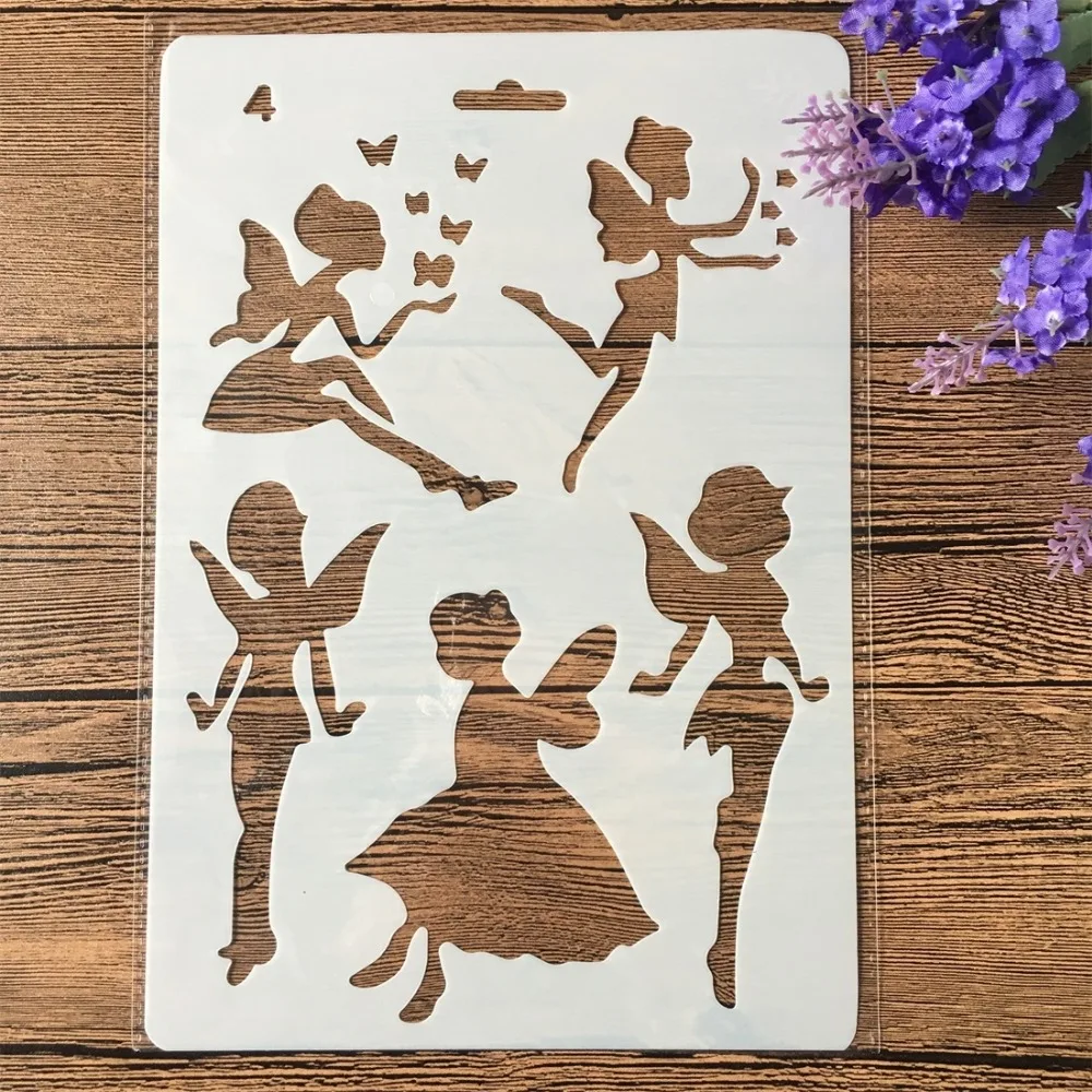 Хит 4 шт./компл. 11 дюймов Стрекоза Фея DIY Craft наслоения Трафареты картина
