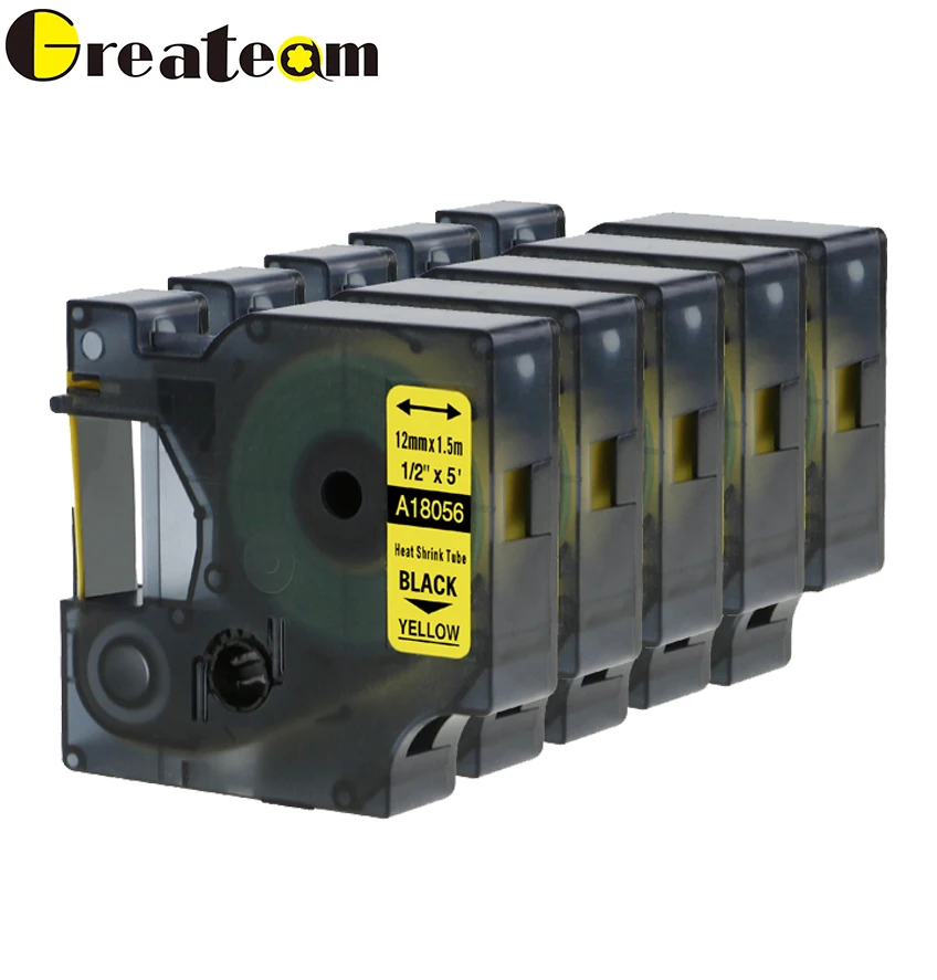 Greateam 5 шт./лот 18056 Dymo Rhino термоусадочная трубка этикетка совместима с 5000 Label Maker