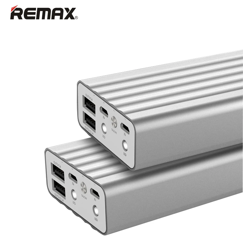 Remax 20000 мАч двойной USB повербанк с светодиодный Quick Charge внешний аккумулятор портативное зарядное устройство для Xiaomi планшетов телефонов