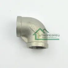 Нержавеющая сталь 90 градусов локоть-1/" FPT x 1/2" FPT, варение пива оборудование женский резьбовой фитинг для трубы-Розничная и торговля
