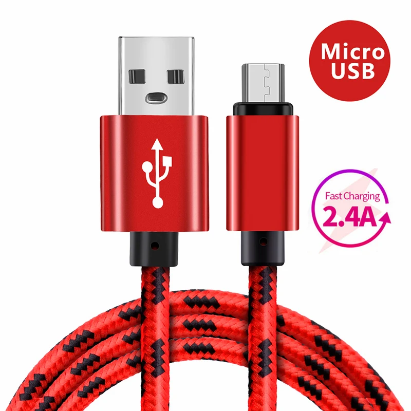 

Fast Charging Sync Cable Micro USB Nylon Braided Charging Data Cable For Samsung Galaxy S7 Plus Huawei For Xiaomi Redmi Android